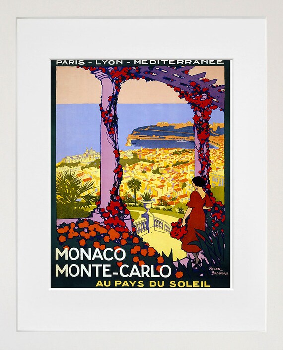 France Vintage Travel Poster, Monte Carlo Art Print