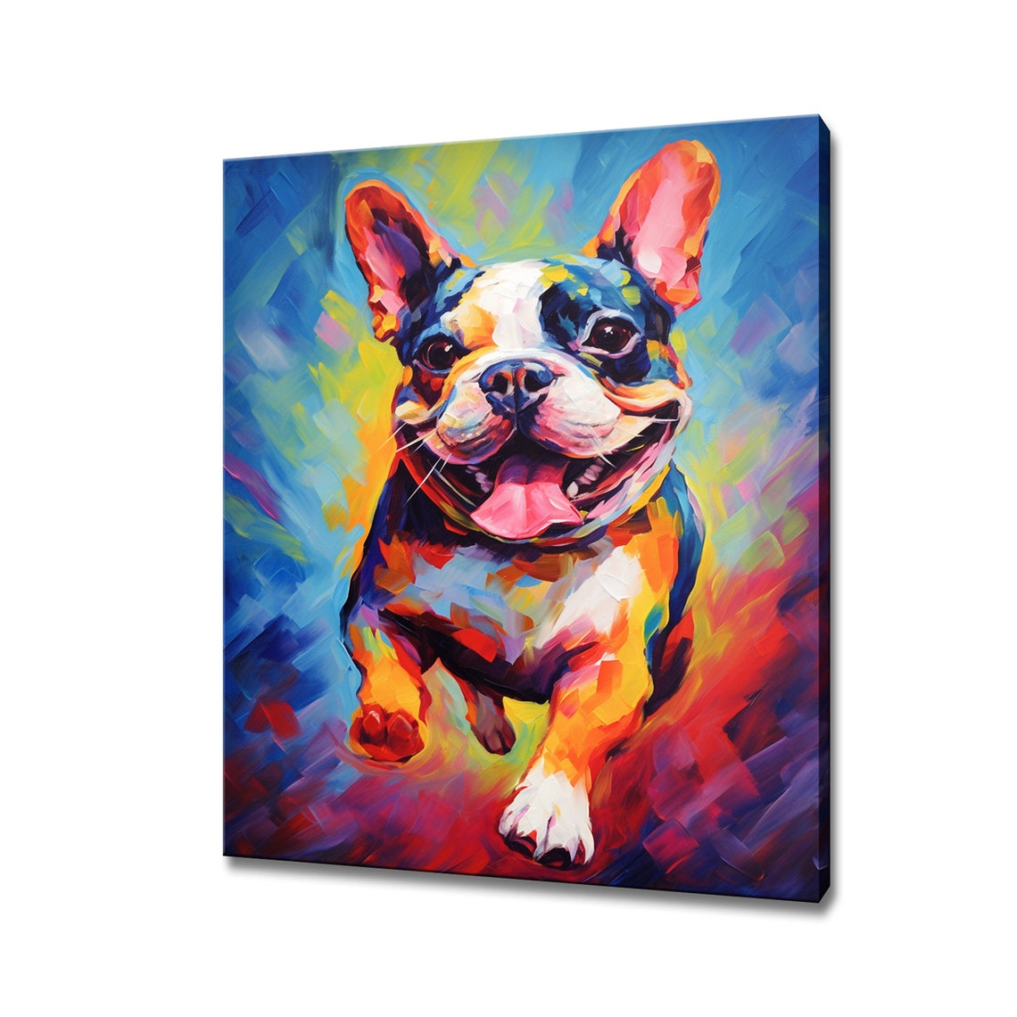 French Bulldog Dog Animal Print Colourful Dog Portrait Painting Print Gift For French Bulldog Dog Lover Dog Wall Decor Art