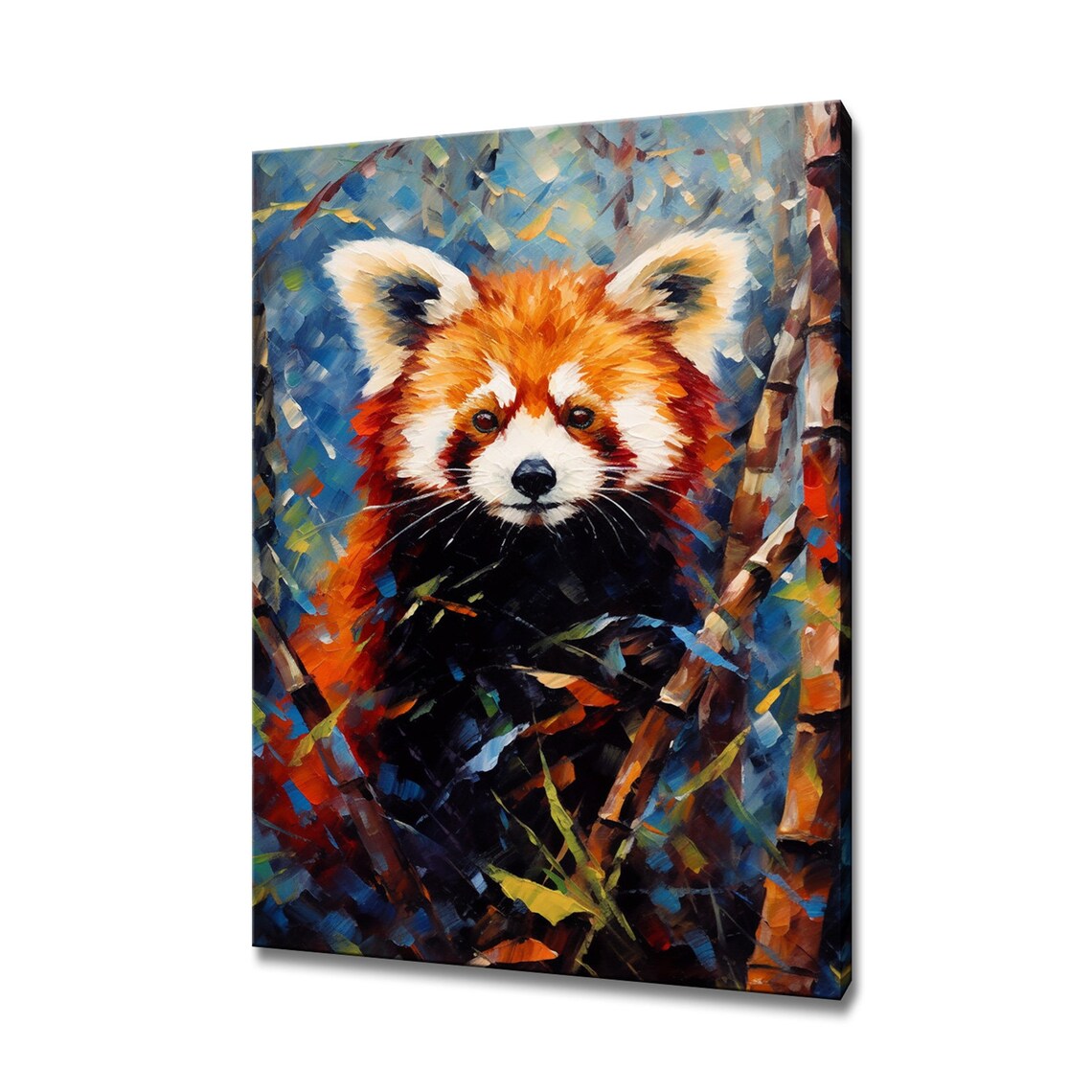Red Panda Colorful Painting Art Print, Animal Decor