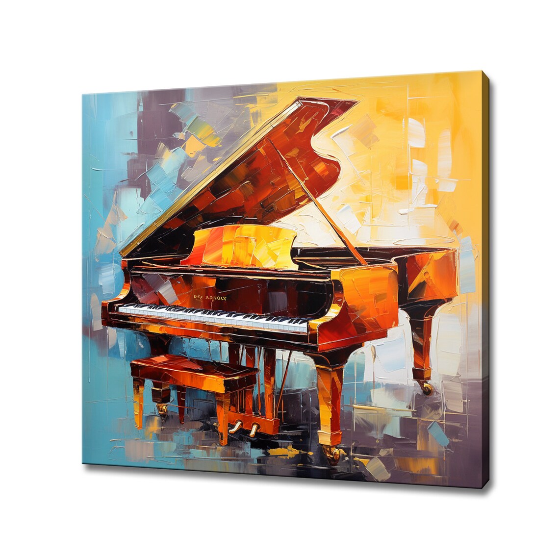 Piano Music, Colorful Painting-Style Art Print