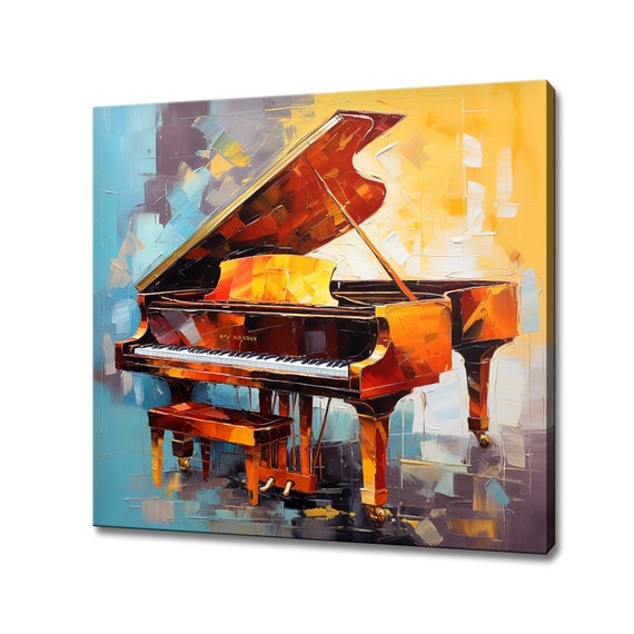 Piano Music, Colorful Painting-Style Art Print