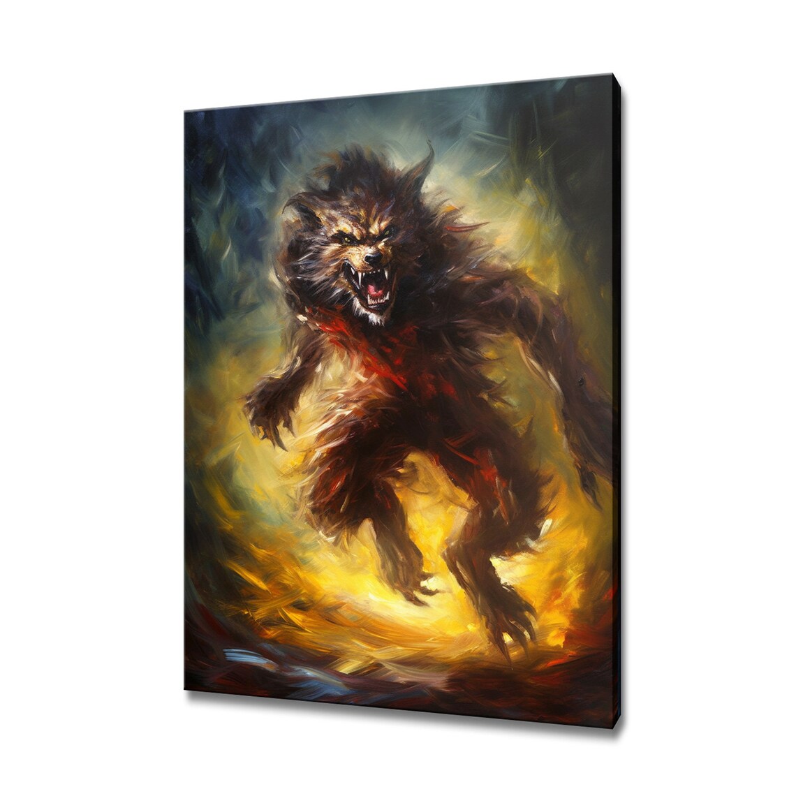 Werewolf Art Print, Gothic Mythic Creature Poster