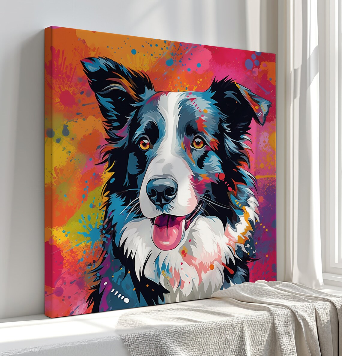 Border Collie Contemporary Art Print, Dog Lovers Gift