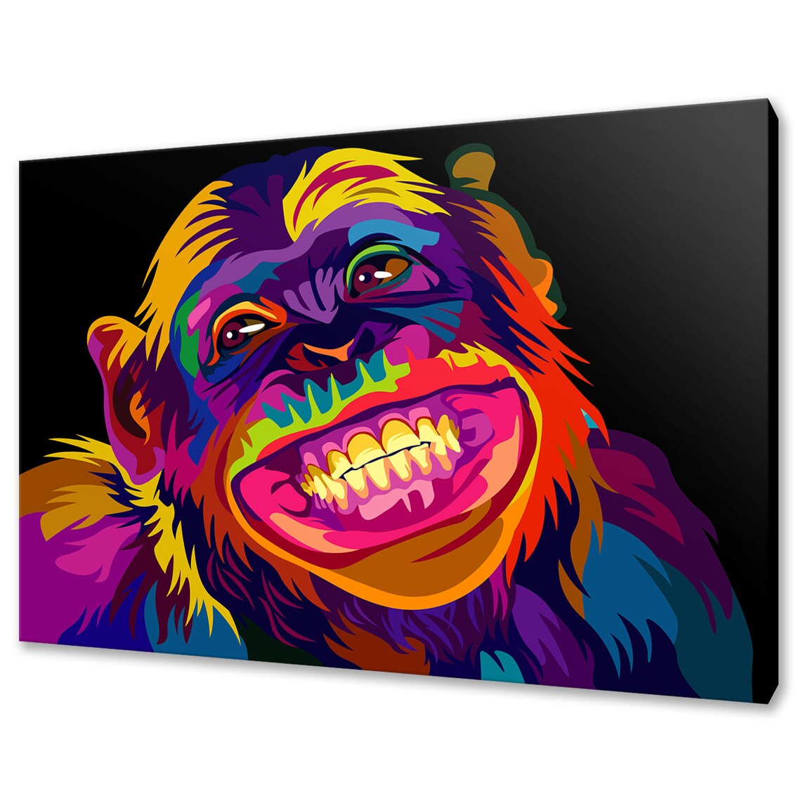 Happy Monkey Art Print, Animal Wall Decor for Kids