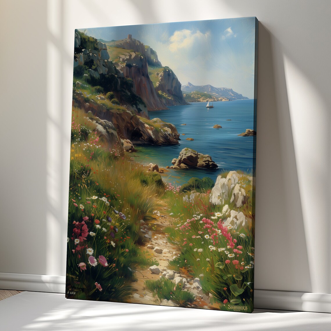 Seaside Landscape Wall Art Print, Coastal Home Decor