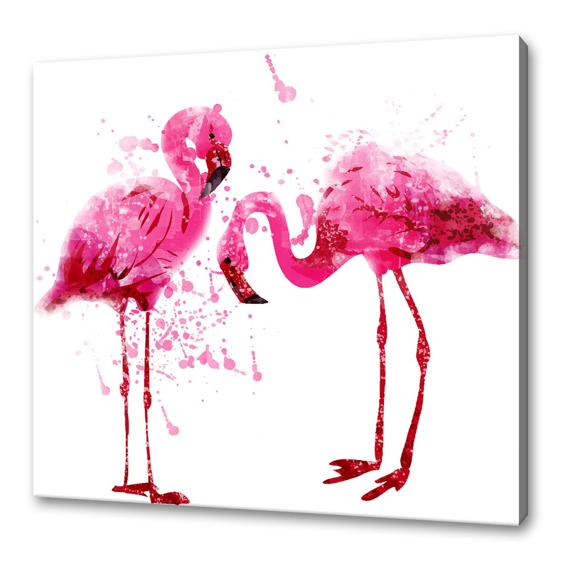 Pink Flamingos Art Print, Bird Wall Decor for Home