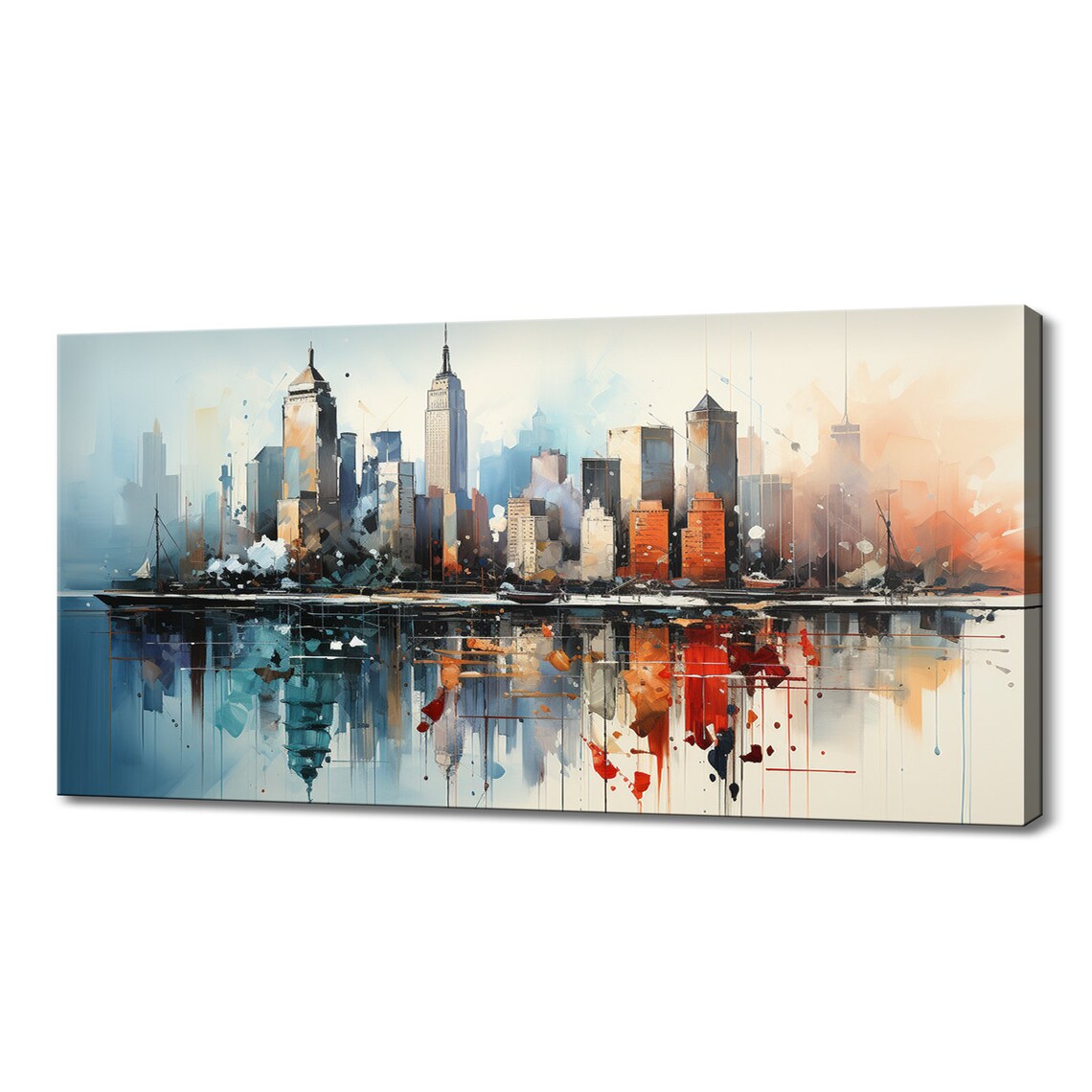 New York Abstract Cityscape Watercolour Art Print