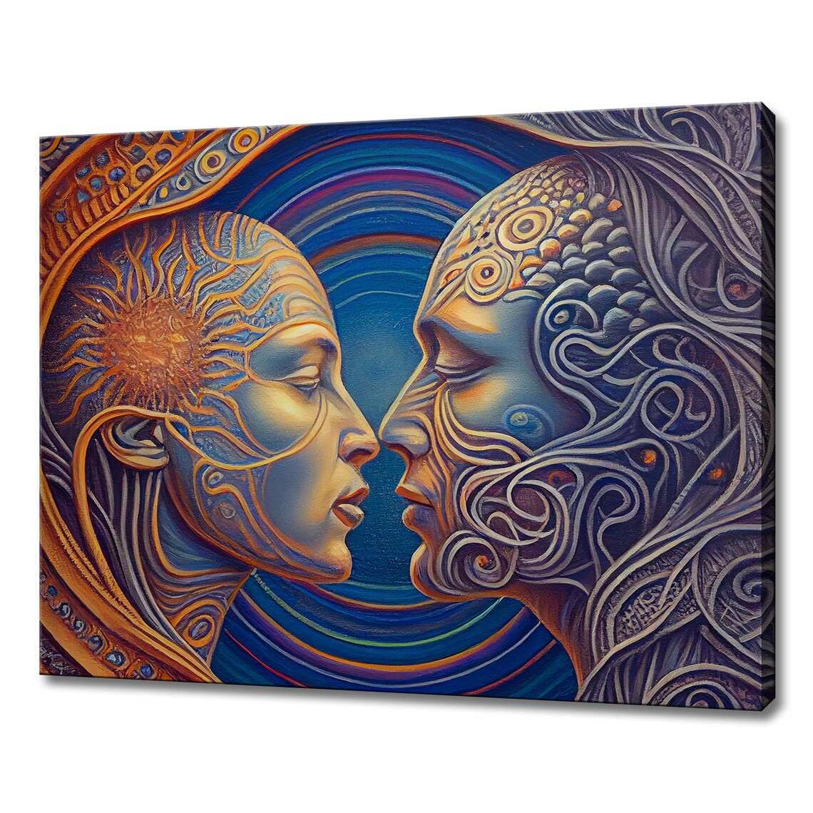Spiritual Psychedelic Couple Embracing Art Print
