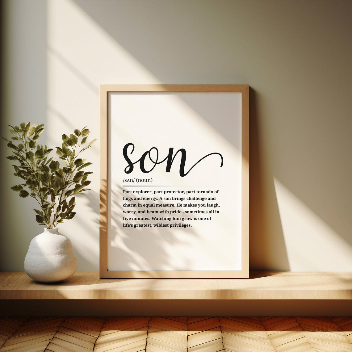 Son Dictionary Definition Heartfelt Gift For Boys Family Wall Art - Image 5