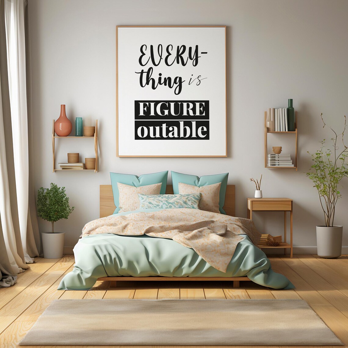 Everything Is Figureoutable Quote, Motivational Art Print - Image 2