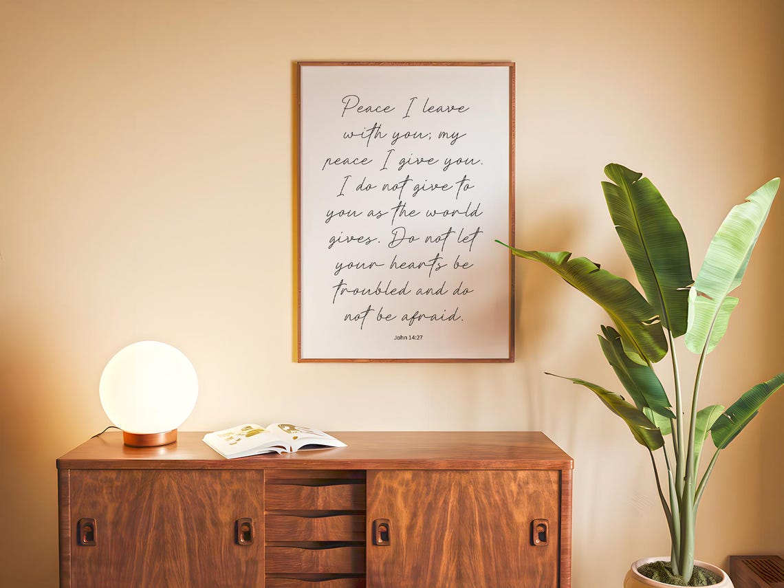 John 14:27 Bible Verse Art Print, Christian Decor - Image 4