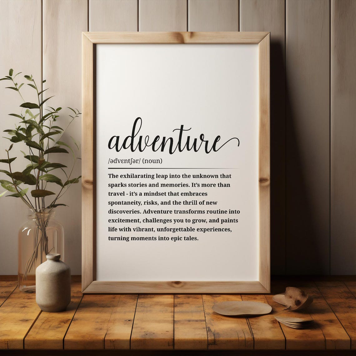 Adventure Awaits Bold Wall Art Black And White Poster Inspire Exploration Decor - Image 3