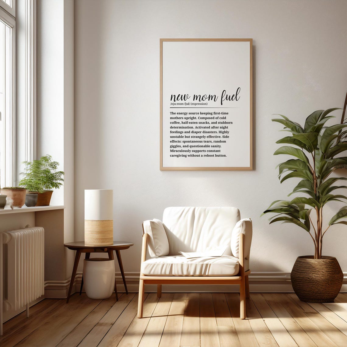 New Mom Fuel Definition Poster Funny Wall Art Decor Coffee Survival Gift - Image 2