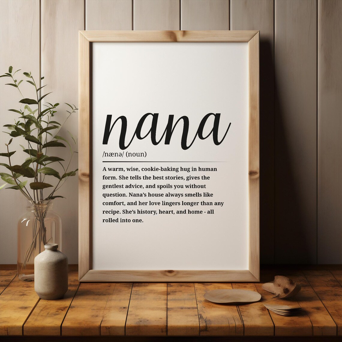 Nana Dictionary Definition Heartfelt Grandmother Gift Family Wall Art