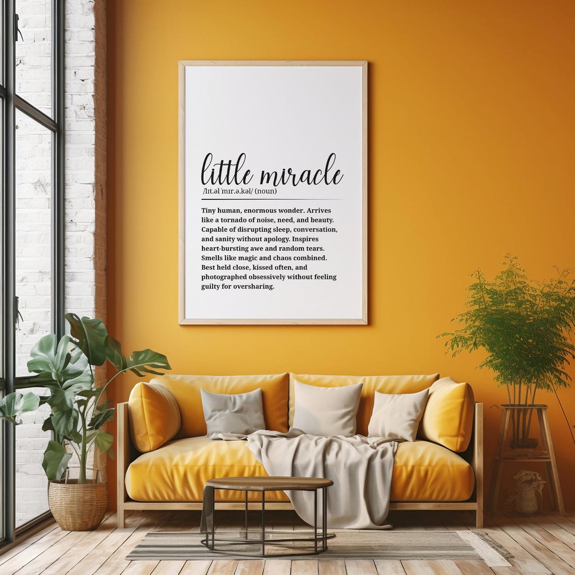 Little Miracle Definition Poster Baby Wall Art Nursery Decor Newborn Gift - Image 5
