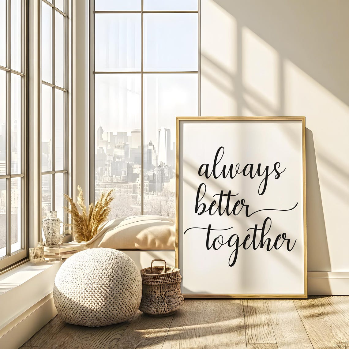 Always Better Together Couple Script Typography Romantic Quote Poster - Image 6