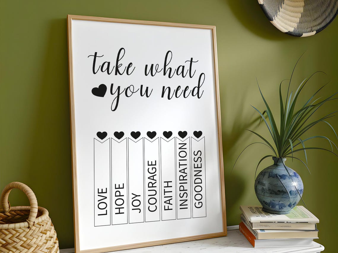 Take What You Need Heart Tear Tabs Interactive Encouragement Poster - Image 2
