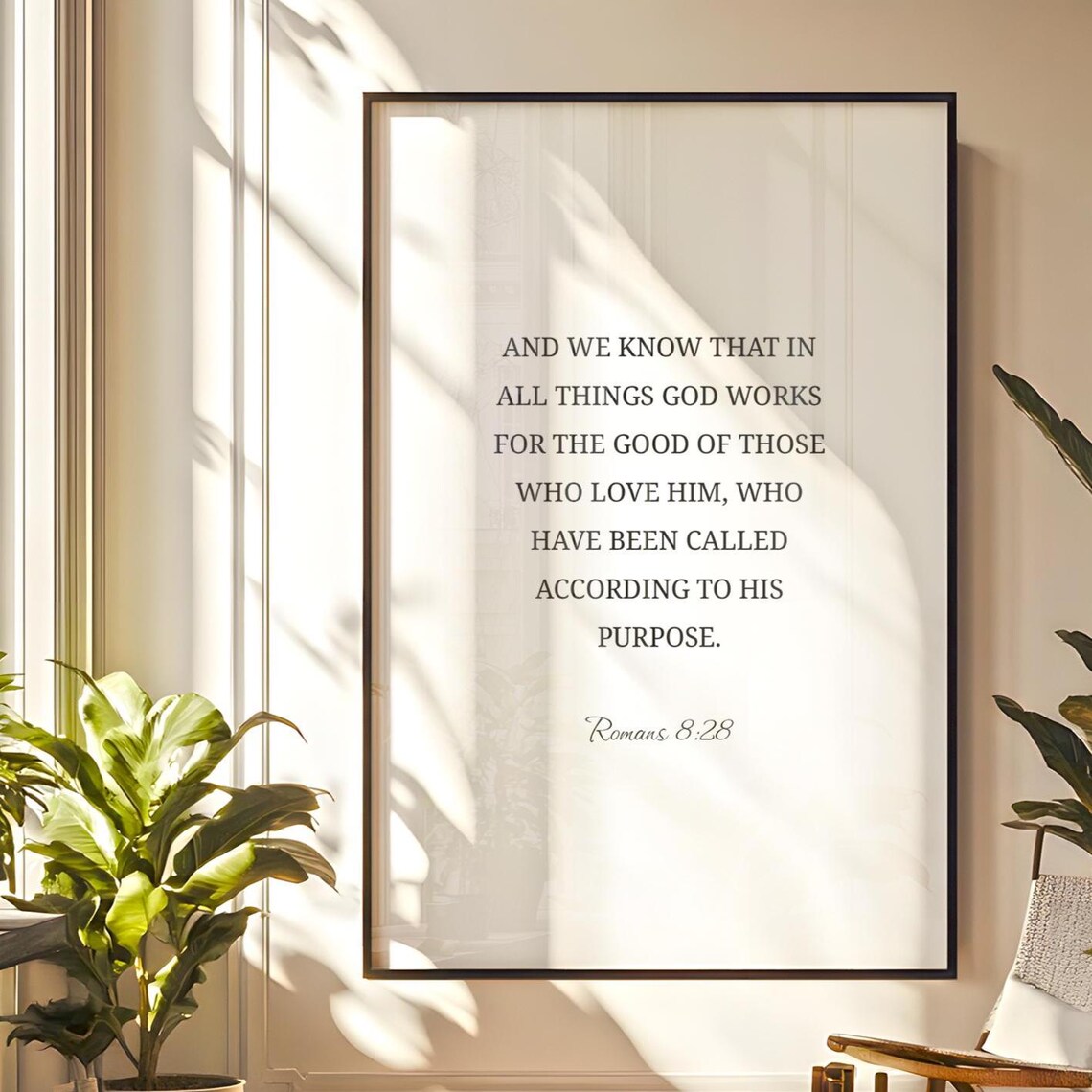 Romans 828 Wall Art Christian Decor Scripture Print Bible Verse