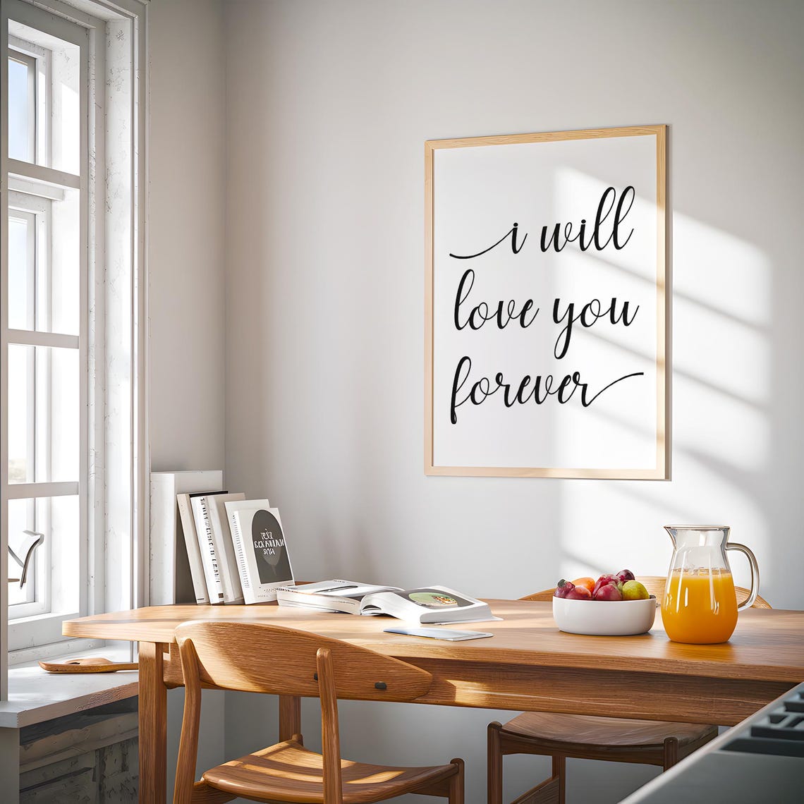 I Will Love You Forever Romantic Script Typography Vow Quote Poster - Image 4