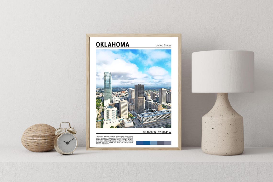 Oklahoma City Skyline With Devon Tower Daylight Cityscape Poster - Image 2