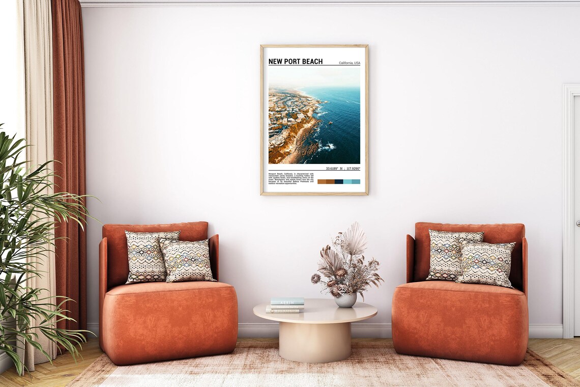 New Port Beach Wall Art New Port Beach Travel Poster New Port Beach Poster Print Black And White Californiausa - Image 7