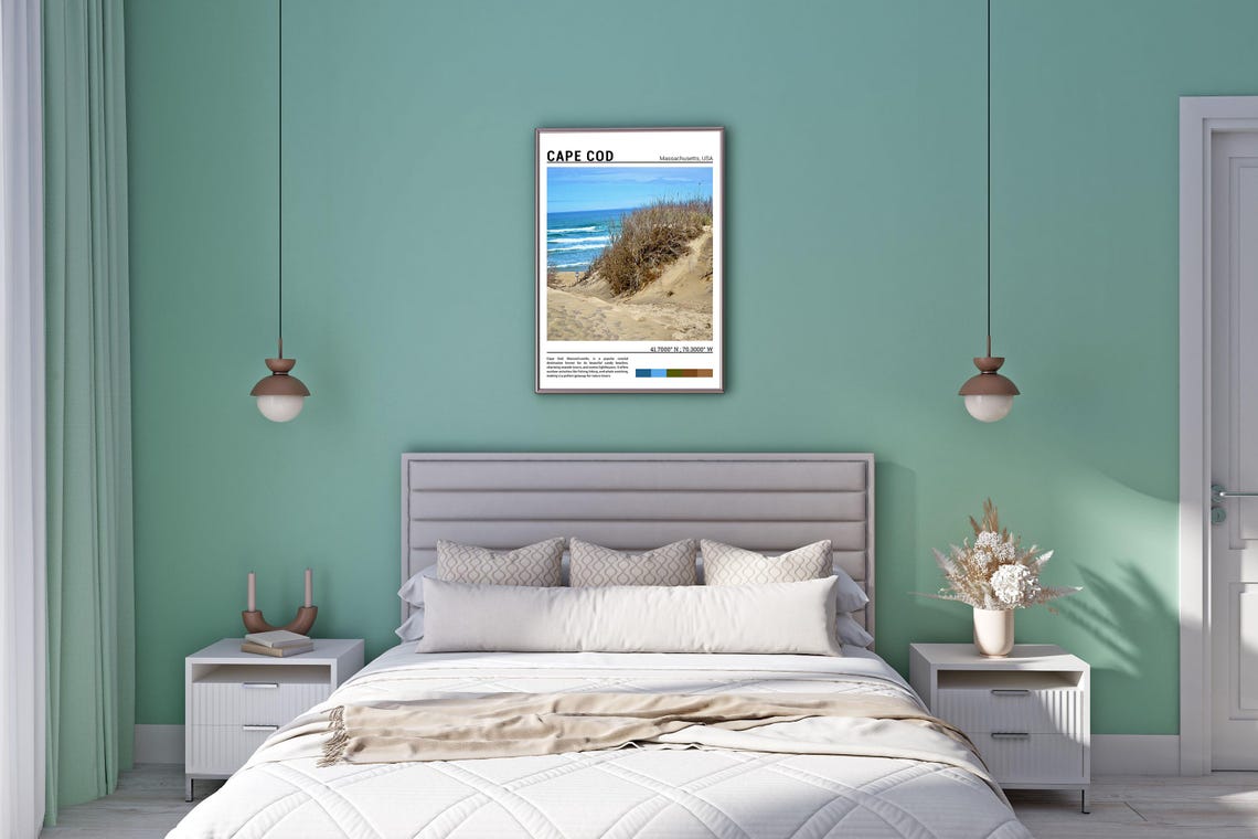 Cape Cod Massachusetts Sandy Dune Beach Grass Coastal Scene Poster - Image 5