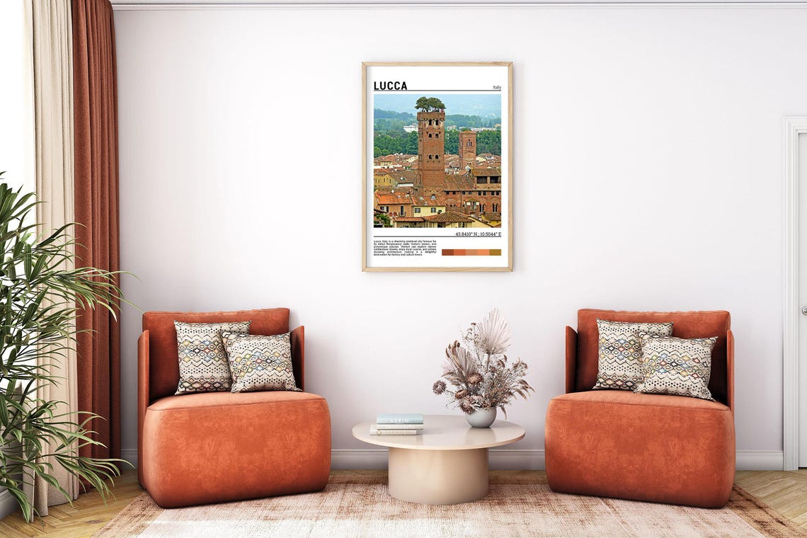 Lucca Italy Guinigi Tower Rooftop Trees Medieval Town Photo Poster - Image 7