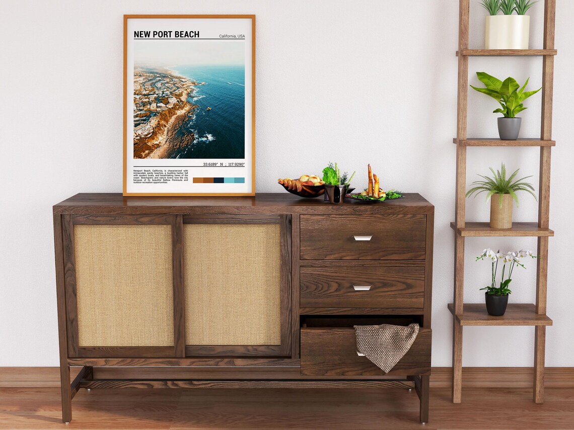New Port Beach Wall Art New Port Beach Travel Poster New Port Beach Poster Print Black And White Californiausa - Image 6