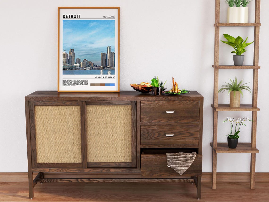 Detroit Michigan Riverfront Skyline Renaissance Center Photo Poster - Image 6