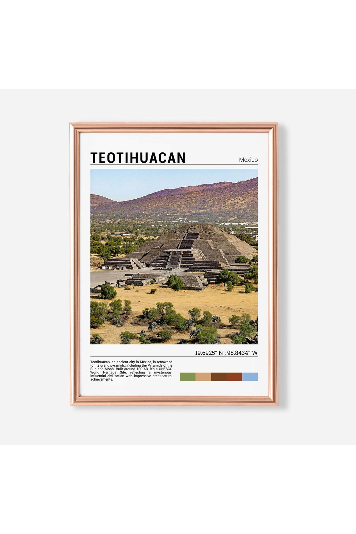 Teotihuacan Print Teotihuacan Poster Teotihuacan Wall Art Teotihuacan Travel Teotihuacan Art Print Teotihuacan Art Mexico Artwork