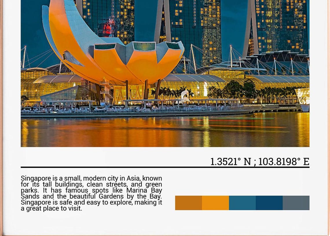 Singapore Print Singapore Poster Singapore Travel Poster Singapore Print Singapore Art Singapore Asia - Image 2