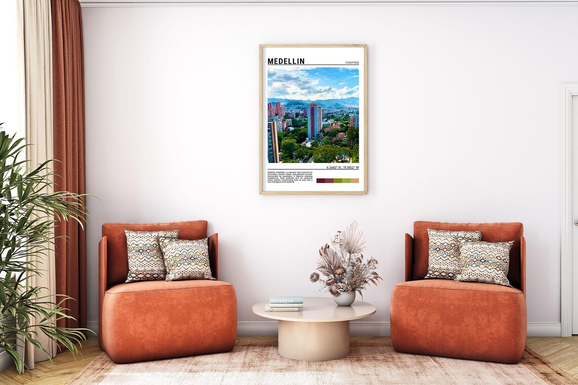 Medellin Colombia Travel Poster, Wall Art Print - Image 7