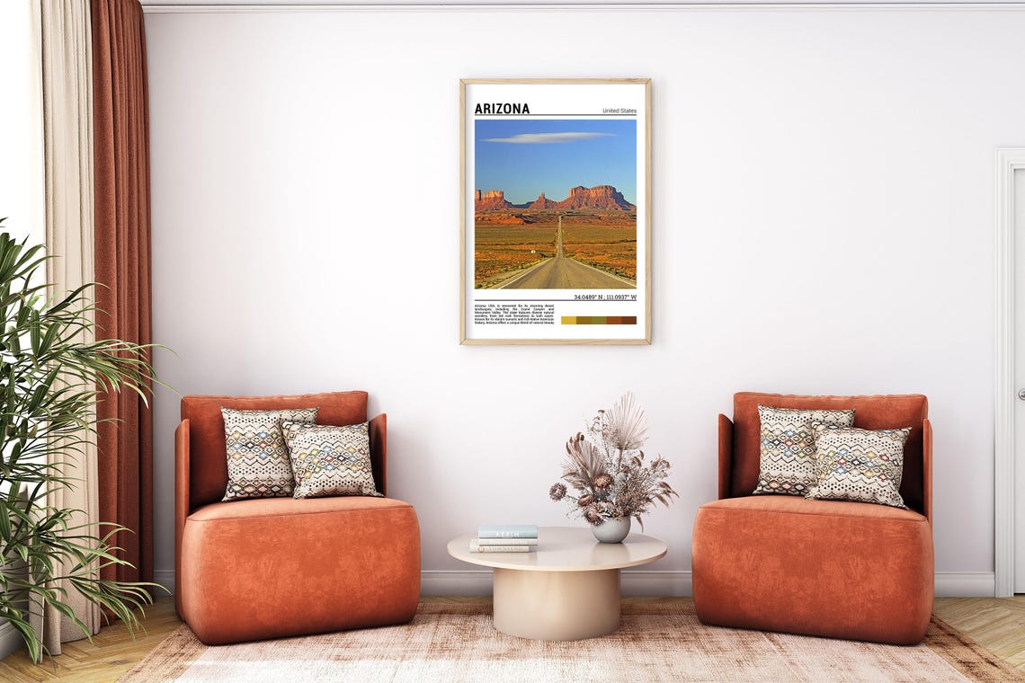 Arizona Monument Valley Desert Highway Red Rock Mesas Travel Poster - Image 7