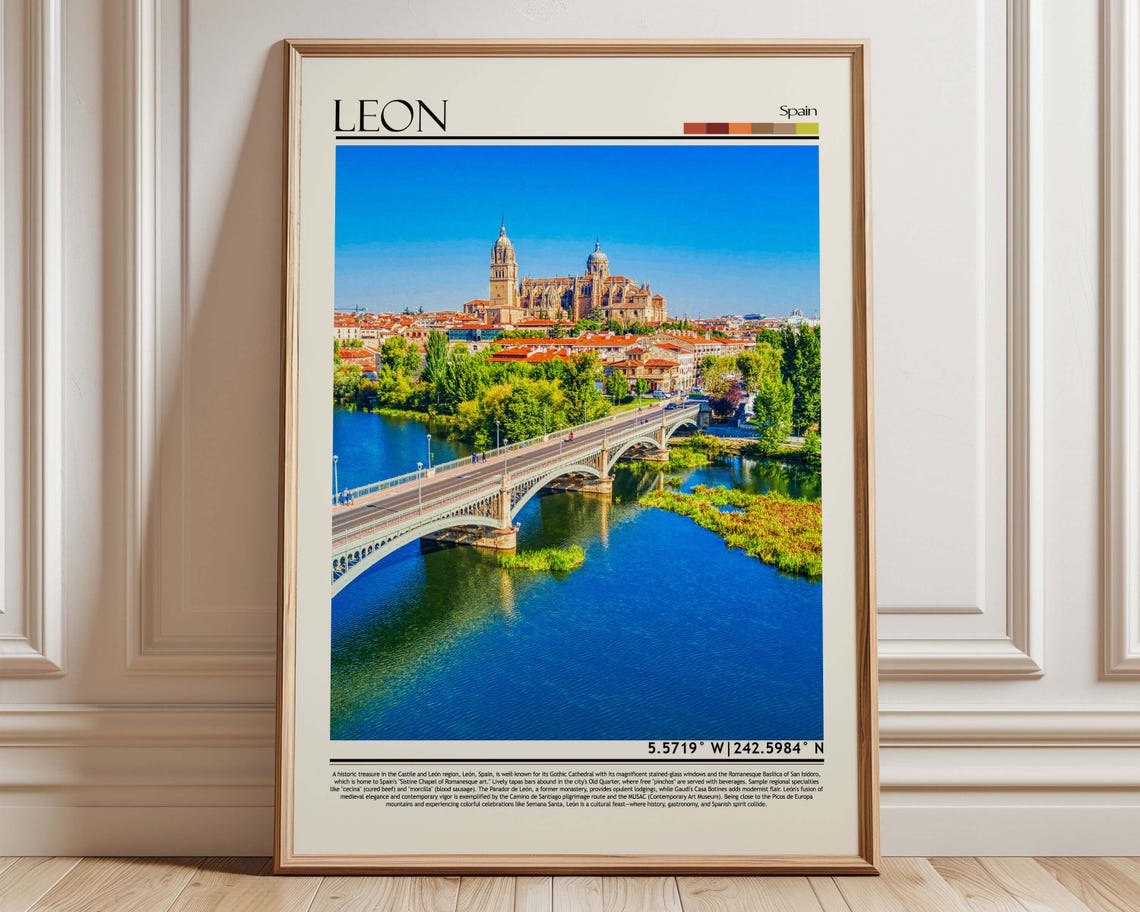 Len Spain Cityscape Print Europe Travel Poster Landmark Wall Art