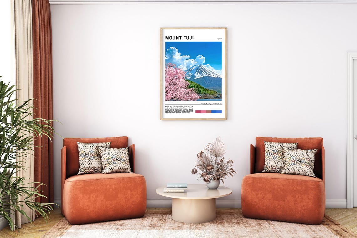 Mount Fuji Japan Cherry Blossoms Snow Peak Spring Photo Poster - Image 7