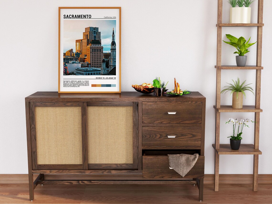 Sacramento California Downtown Golden Hour Cityscape View Poster - Image 6