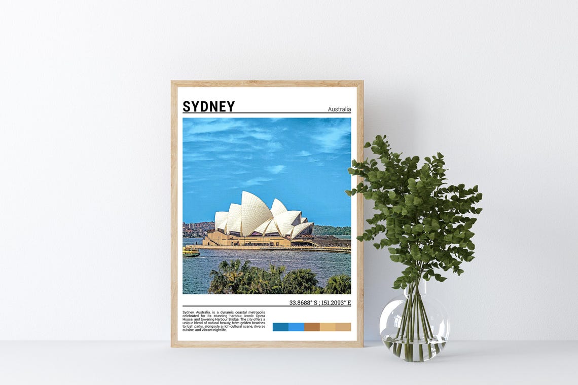Sydney Australia Opera House Sparkling Harbor Waterfront Poster - Image 4
