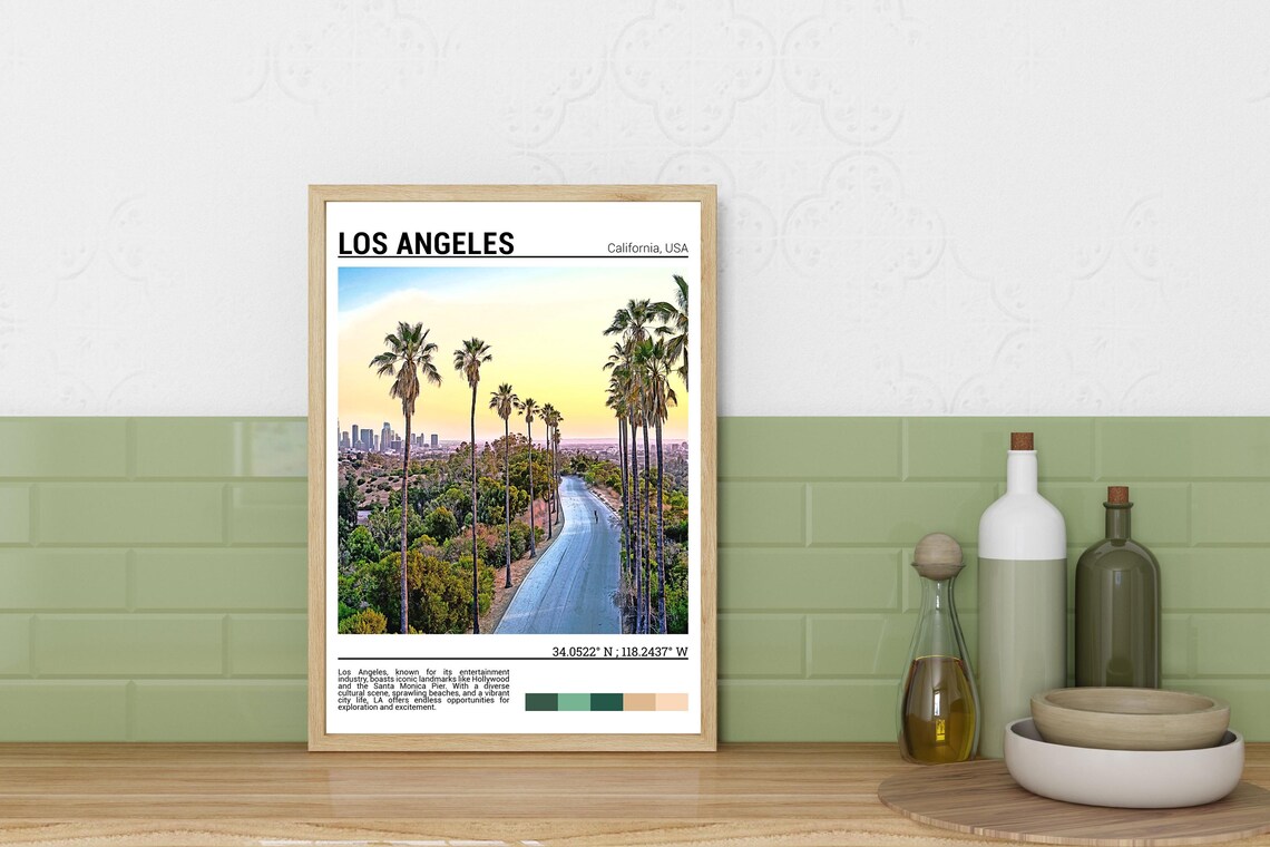 Los Angeles Travel Print, California Wall Art - Image 3