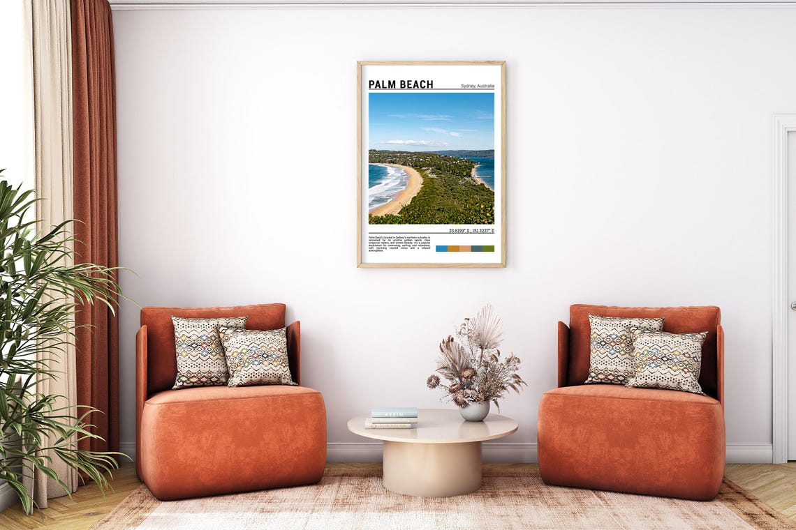 Palm Beach Sydney Australia Golden Sand Surf Beach Aerial Poster - Image 7