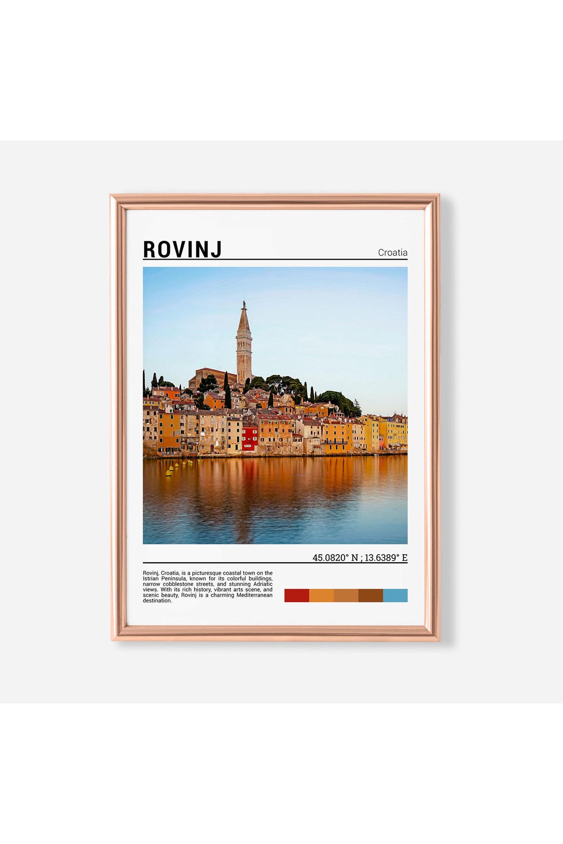 Rovinj Croatia Old Town Waterfront Church Tower Adriatic View Poster
