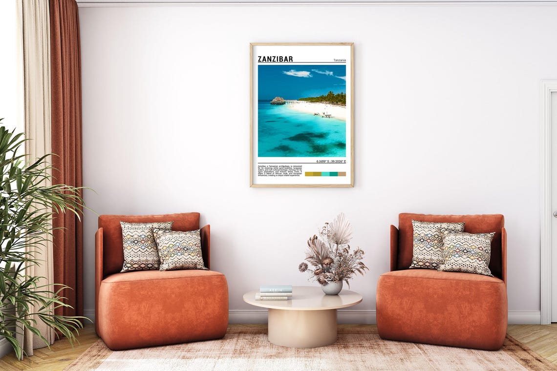 Zanzibar Tanzania White Sand Beach Turquoise Water Travel Poster - Image 7