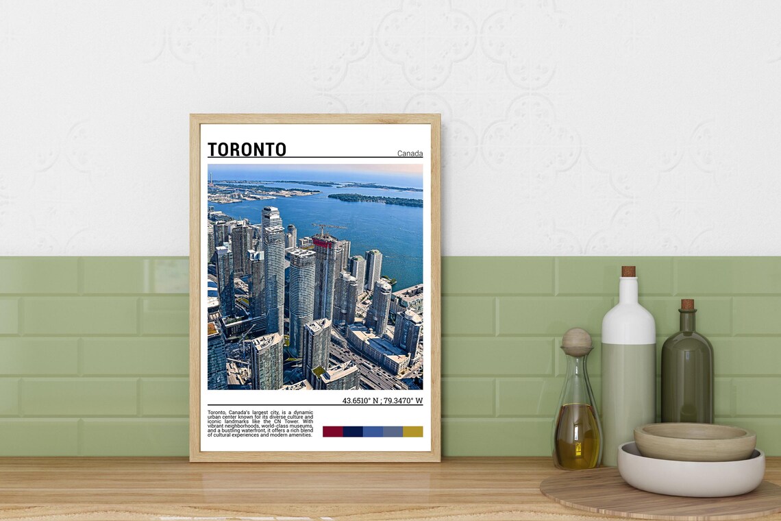Toronto Canada Downtown Skyline Lake Ontario Harbor Travel Poster - Image 3