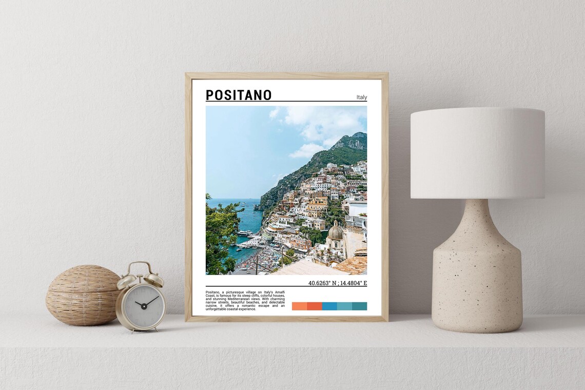 Positano Italy Amalfi Coast Colorful Cliffside Village Photo Poster - Image 2