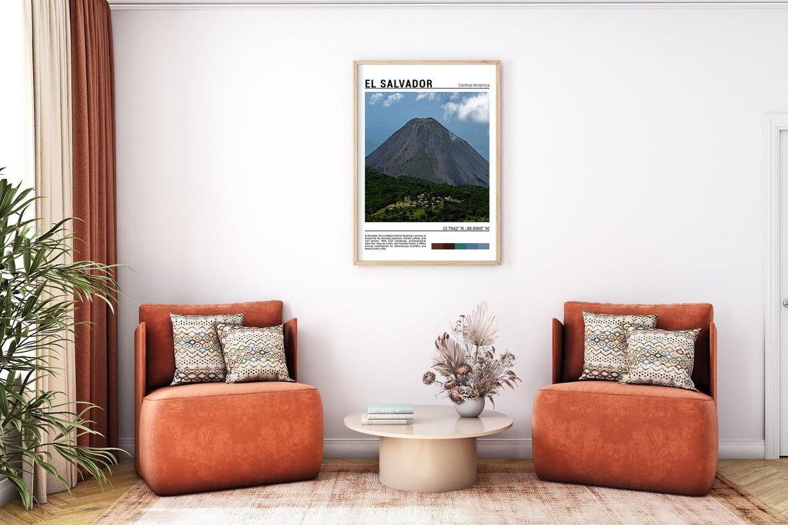 El Salvador Volcano Peak Green Forest Central America Poster - Image 7