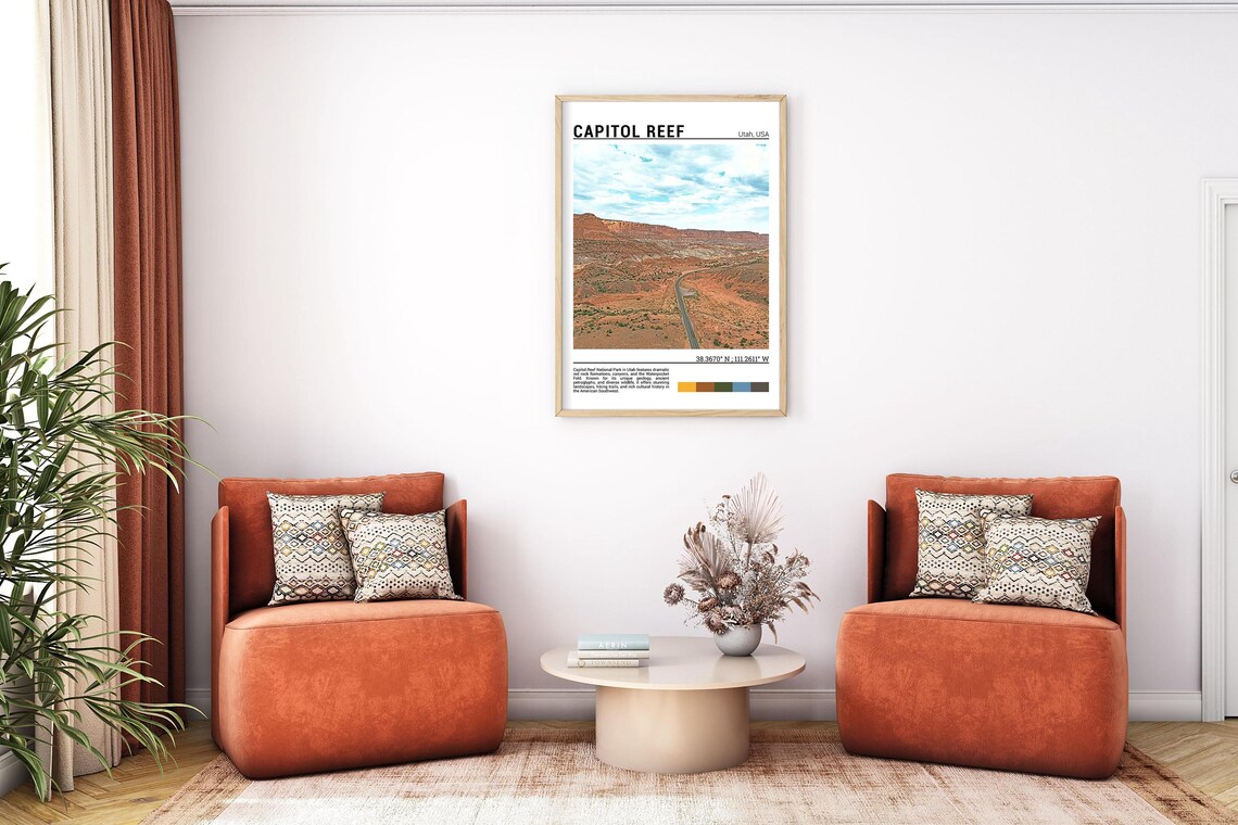Capitol Reef Utah Red Rock Canyon Desert Road Southwest Poster - Image 7