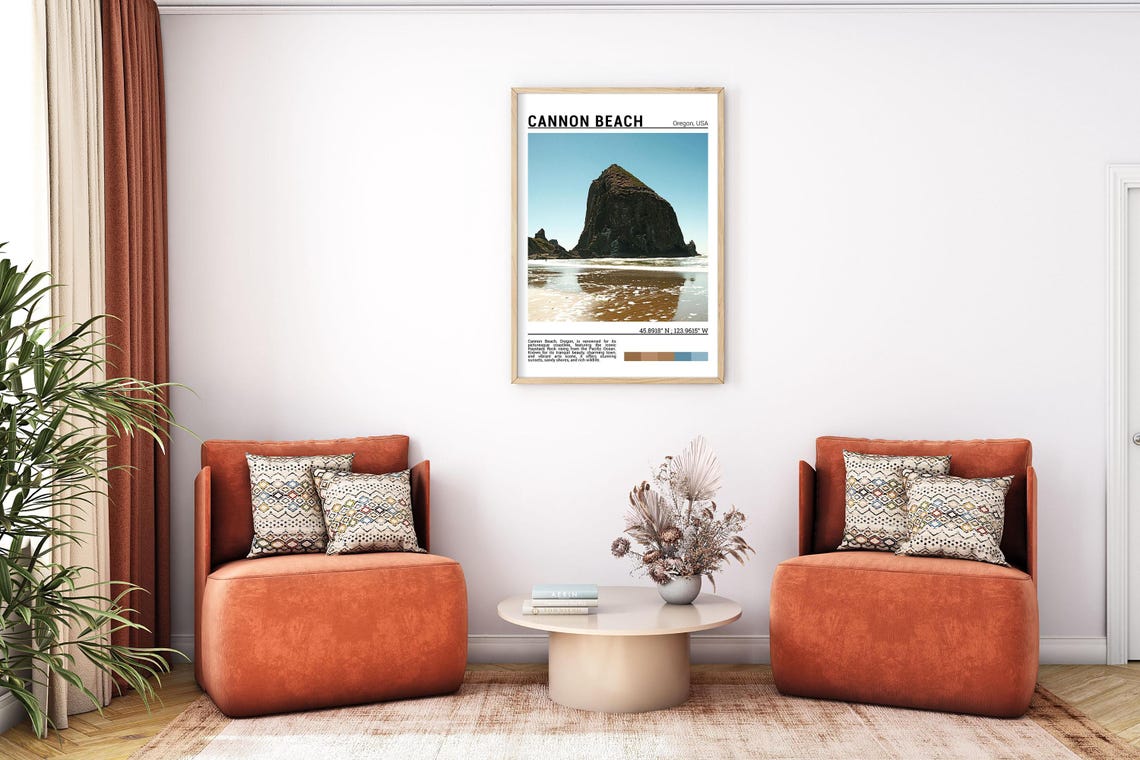 Cannon Beach Oregon Haystack Rock Sea Stack Shoreline Travel Poster - Image 7