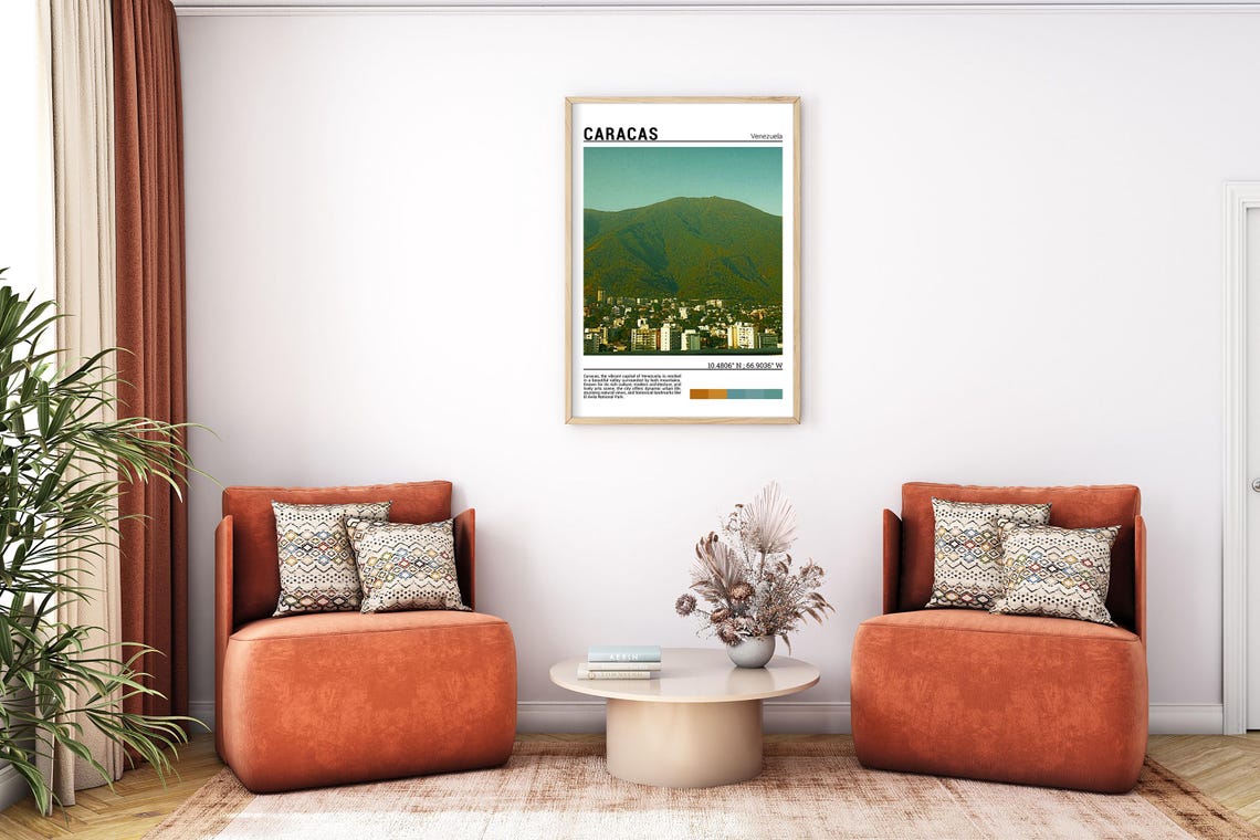 Caracas Venezuela City Under Green Avila Mountain Photo Poster - Image 7