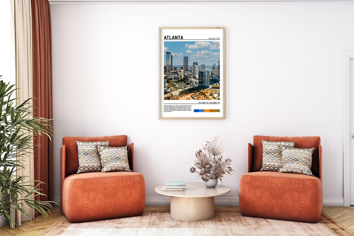 Atlanta Georgia Skyline Ferris Wheel City View Southern City Poster - Image 7