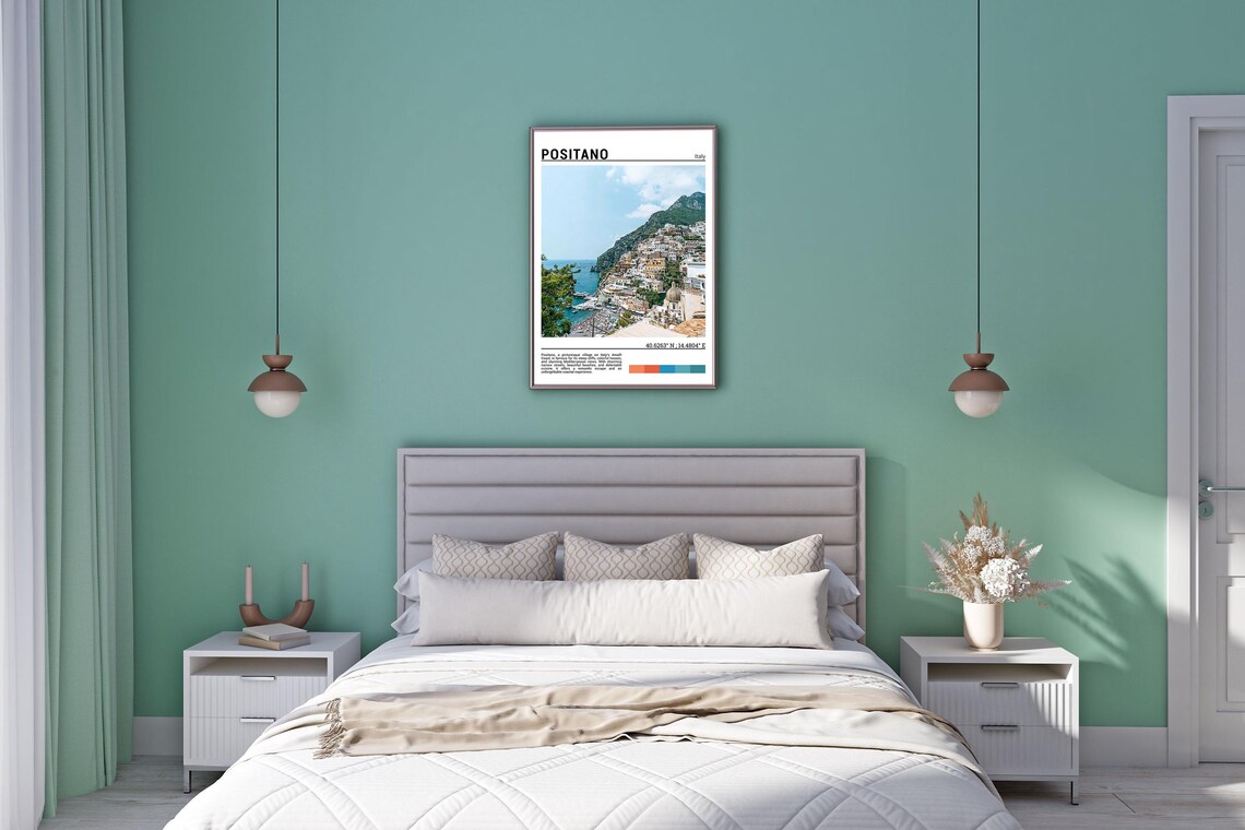 Positano Italy Amalfi Coast Colorful Cliffside Village Photo Poster - Image 5