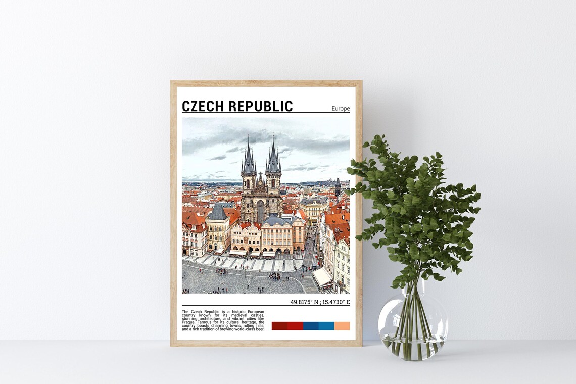 Czech Republic Prague Old Town Square Church Towers Travel Poster - Image 4